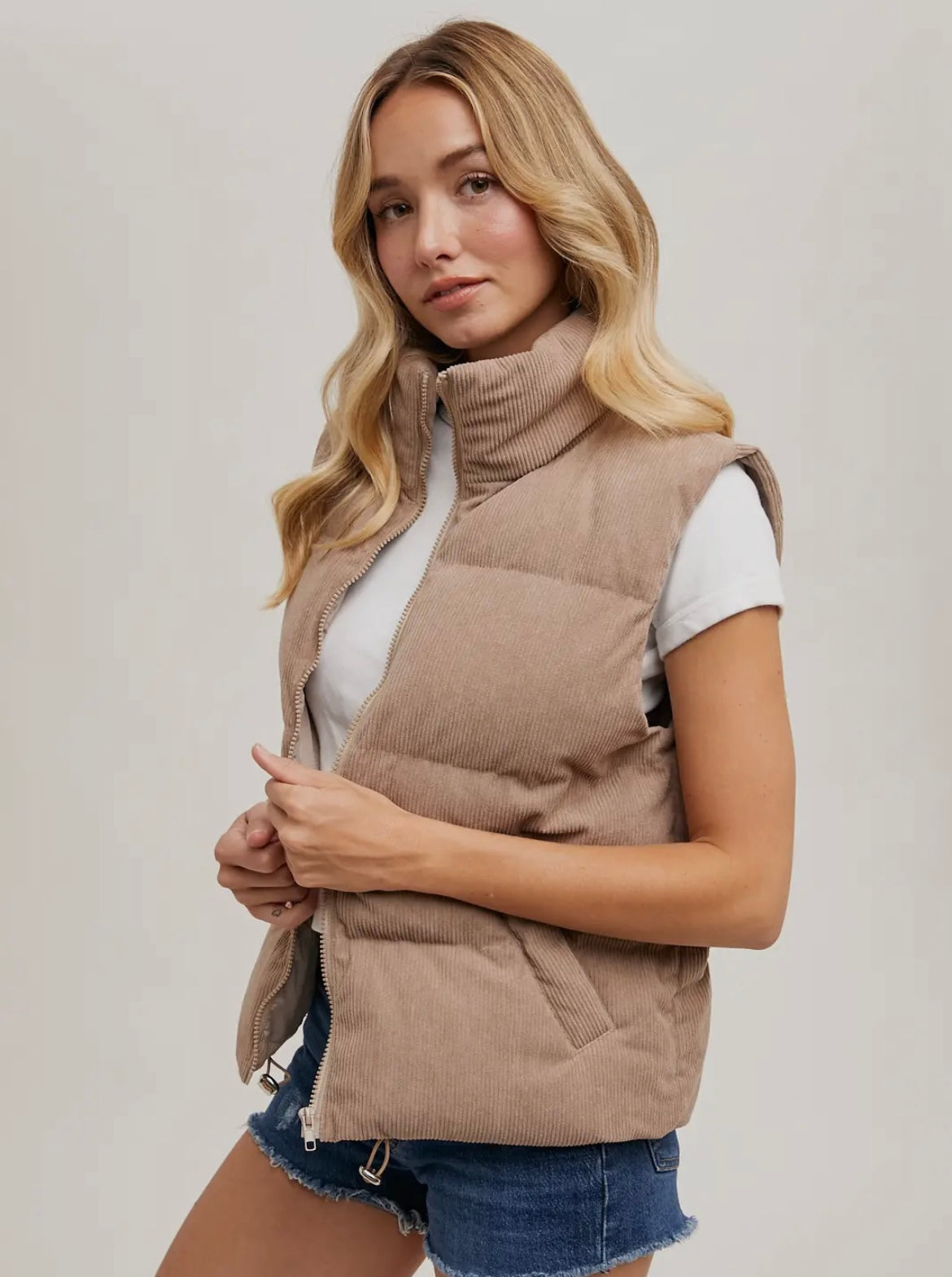 Corduroy Puffer Vest