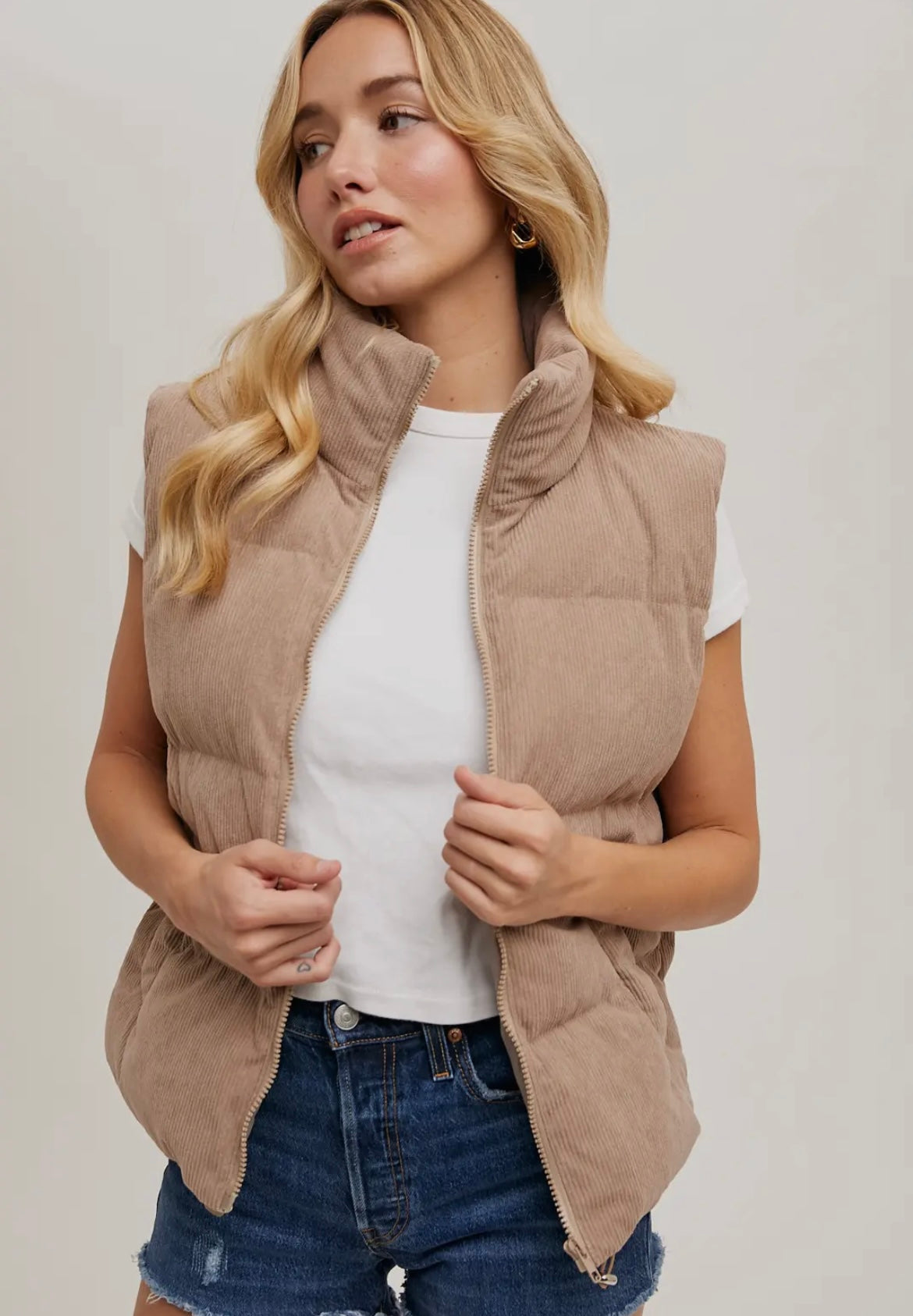 Corduroy Puffer Vest