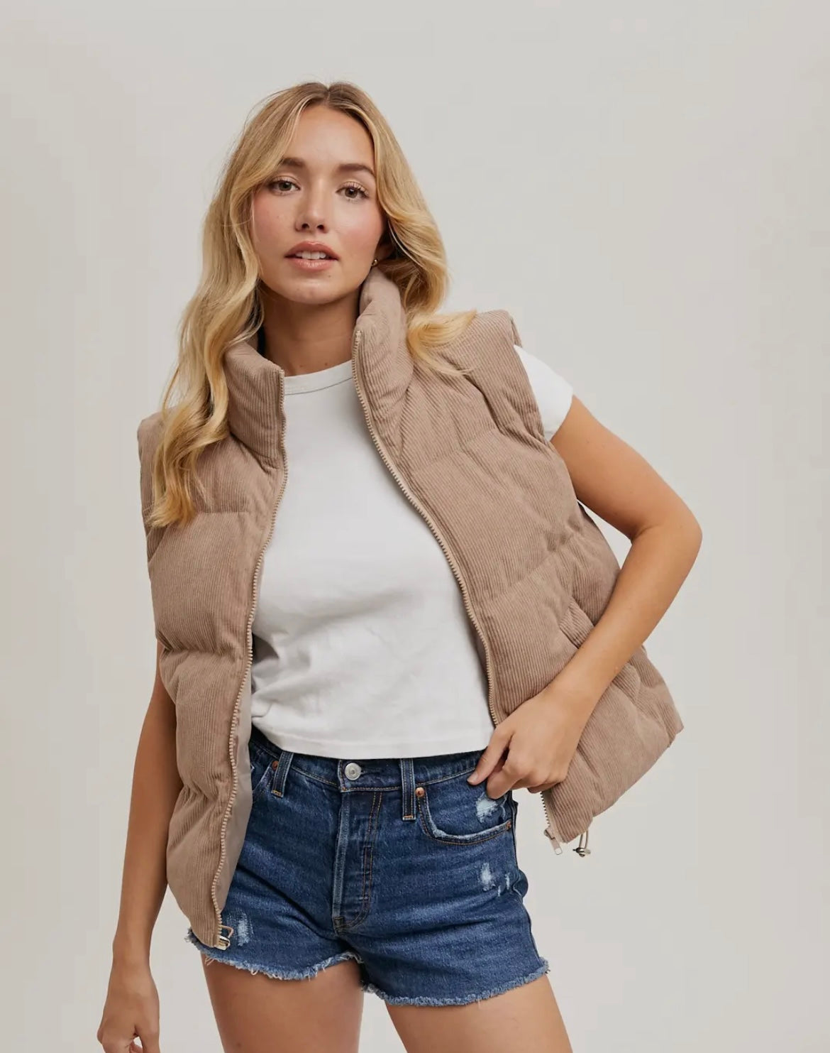 Corduroy Puffer Vest
