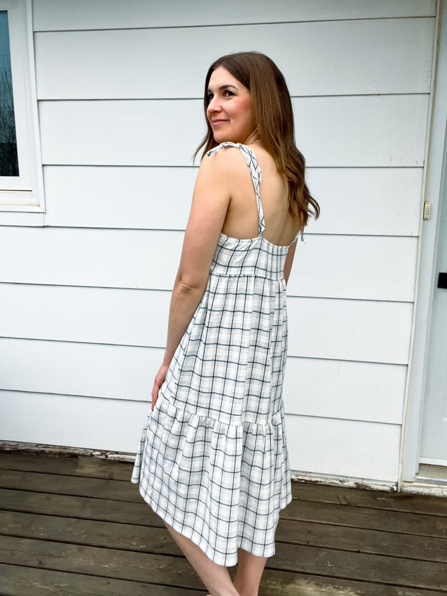 Plaid Tie Strap Dress