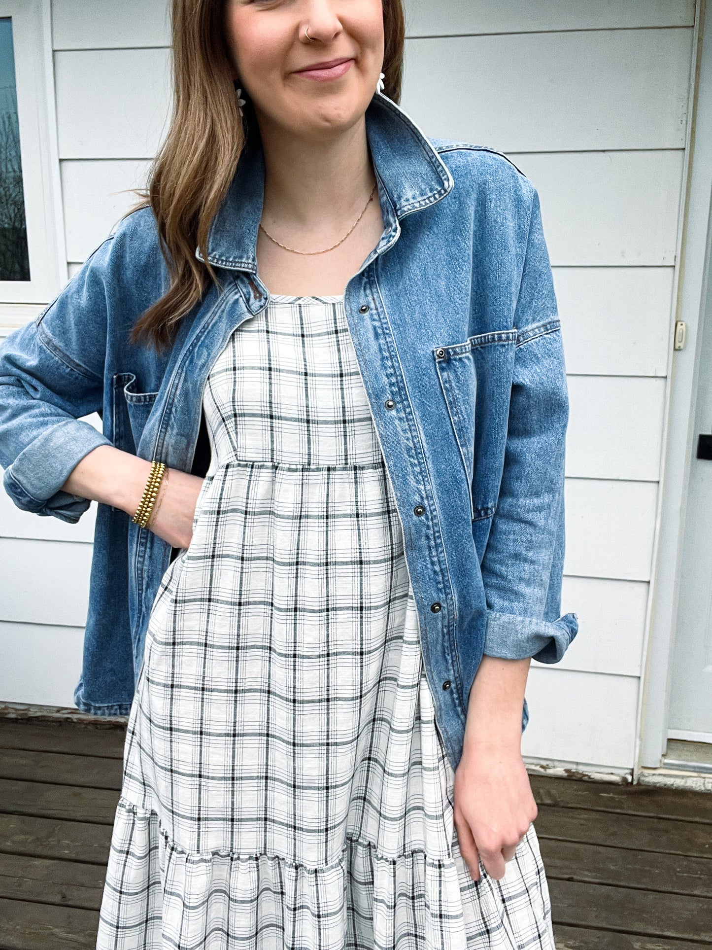 Plaid Tie Strap Dress