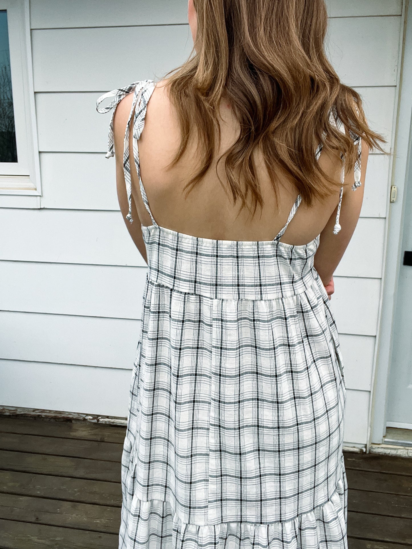 Plaid Tie Strap Dress