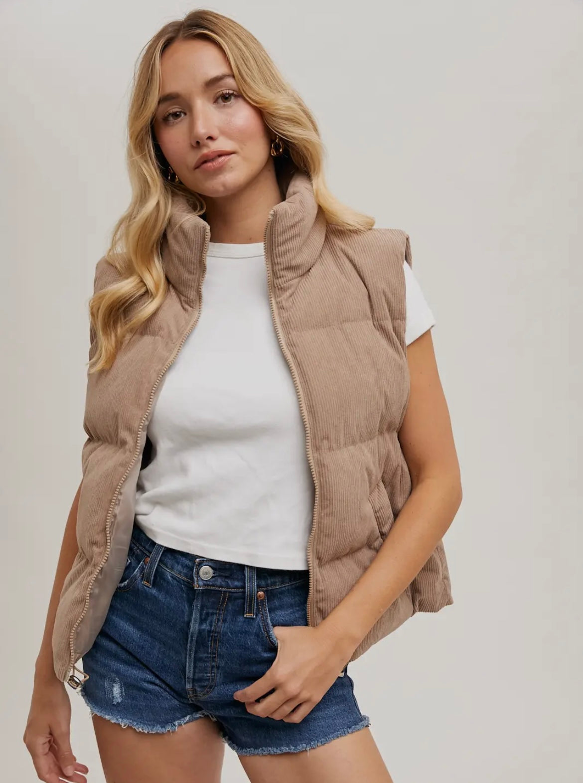 Corduroy Puffer Vest