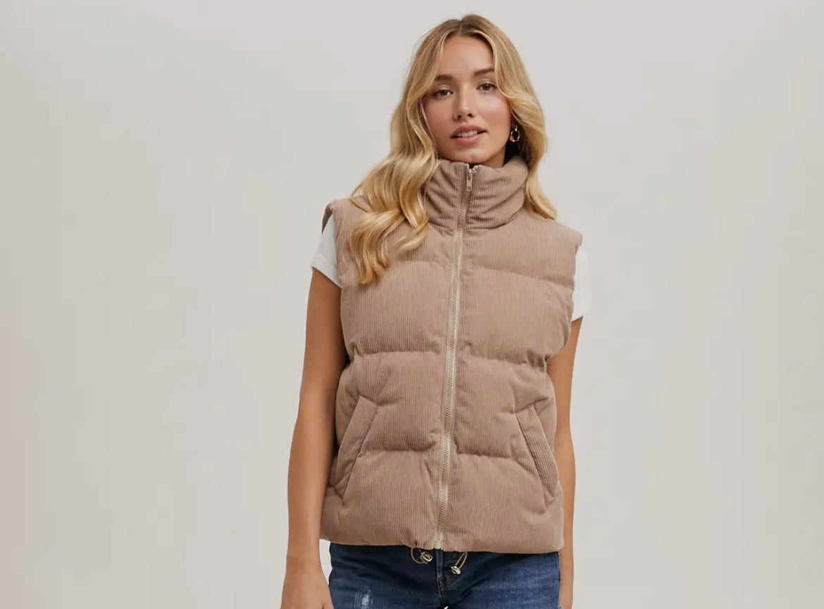 Corduroy Puffer Vest