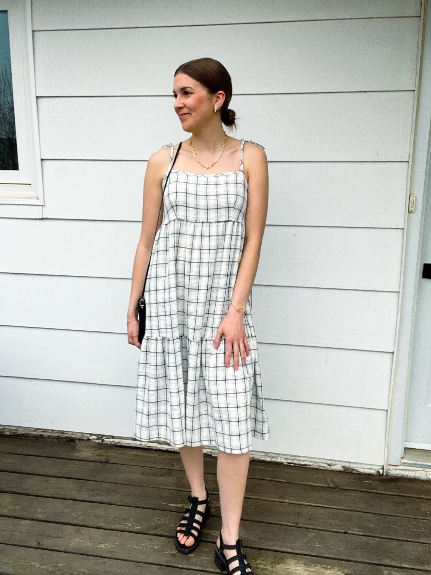 Plaid Tie Strap Dress