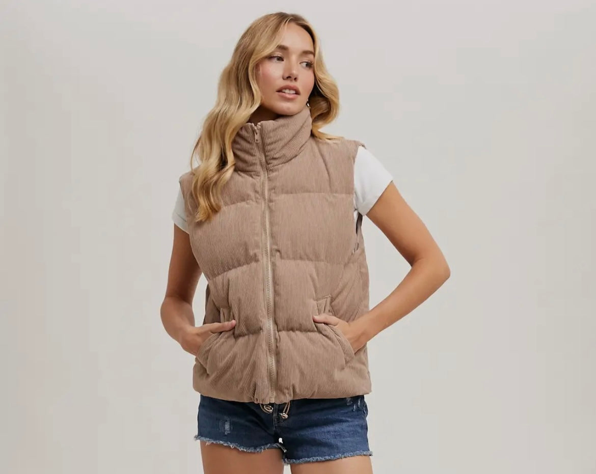 Corduroy Puffer Vest