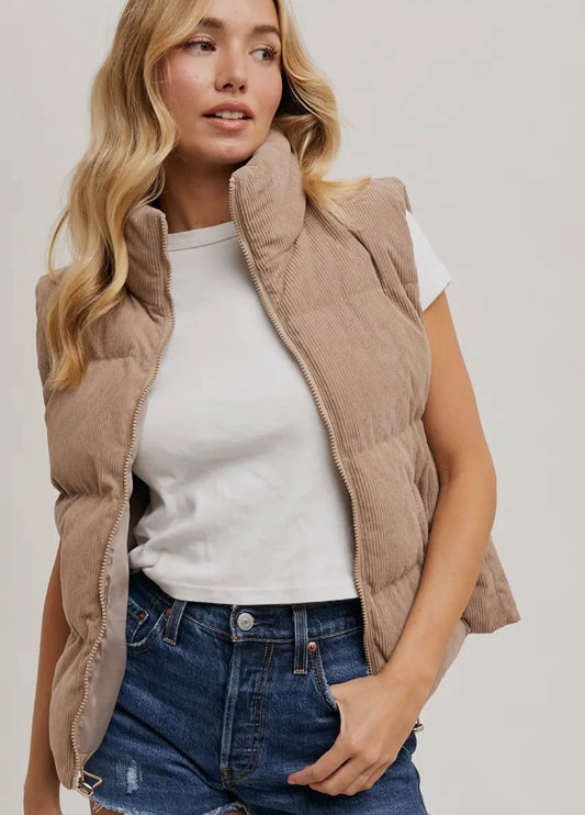 Corduroy Puffer Vest