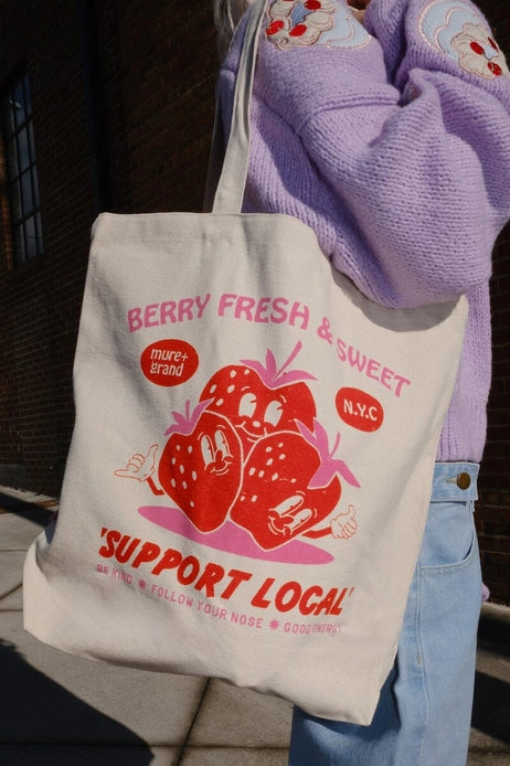 Berry Canvas Tote Bag