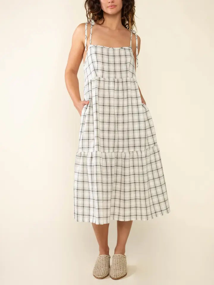 Plaid Tie Strap Dress